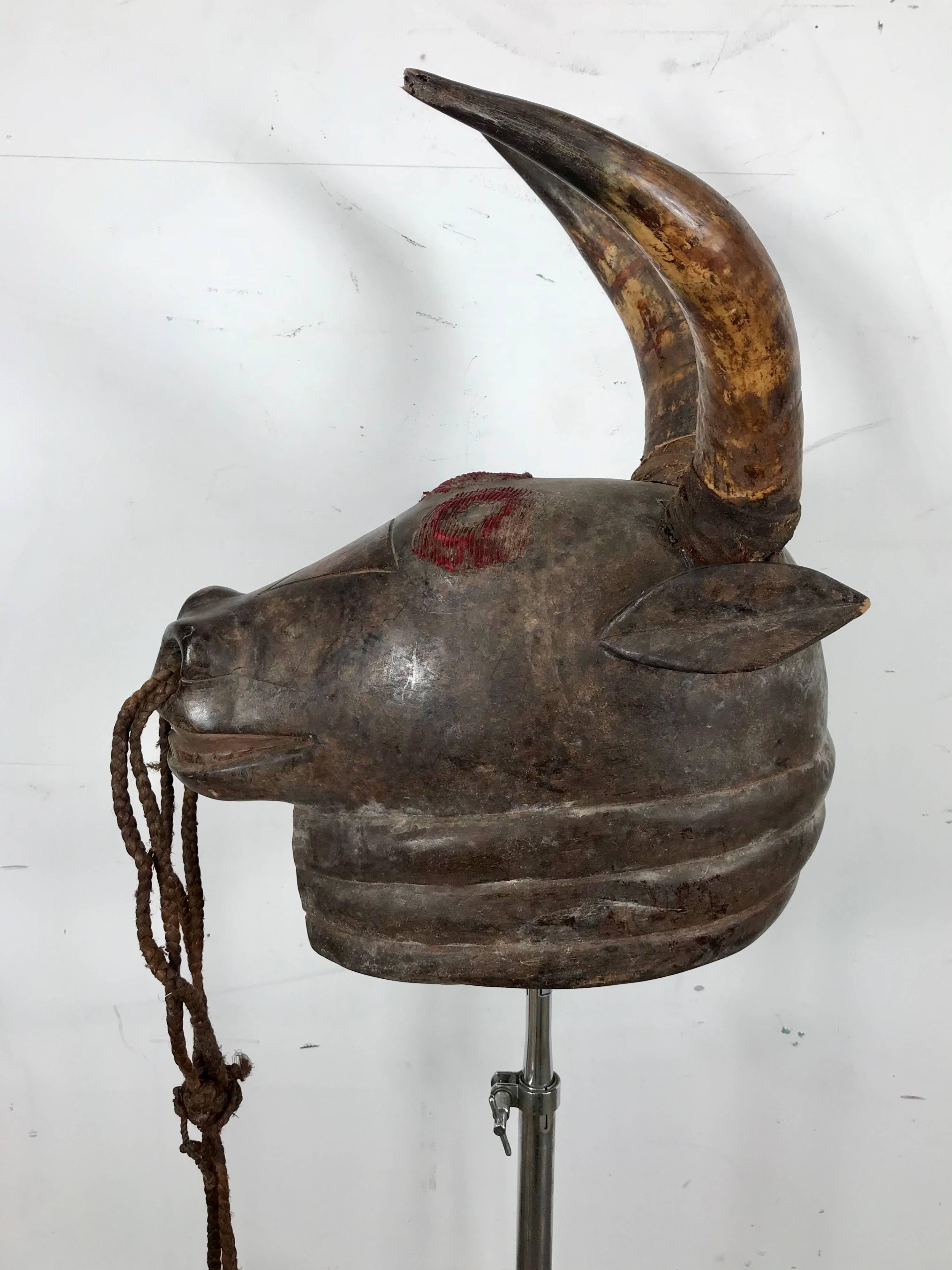 Tribal Decorative in the Style of Zoomorphic Kono Helmet Mask Bambara, Mali