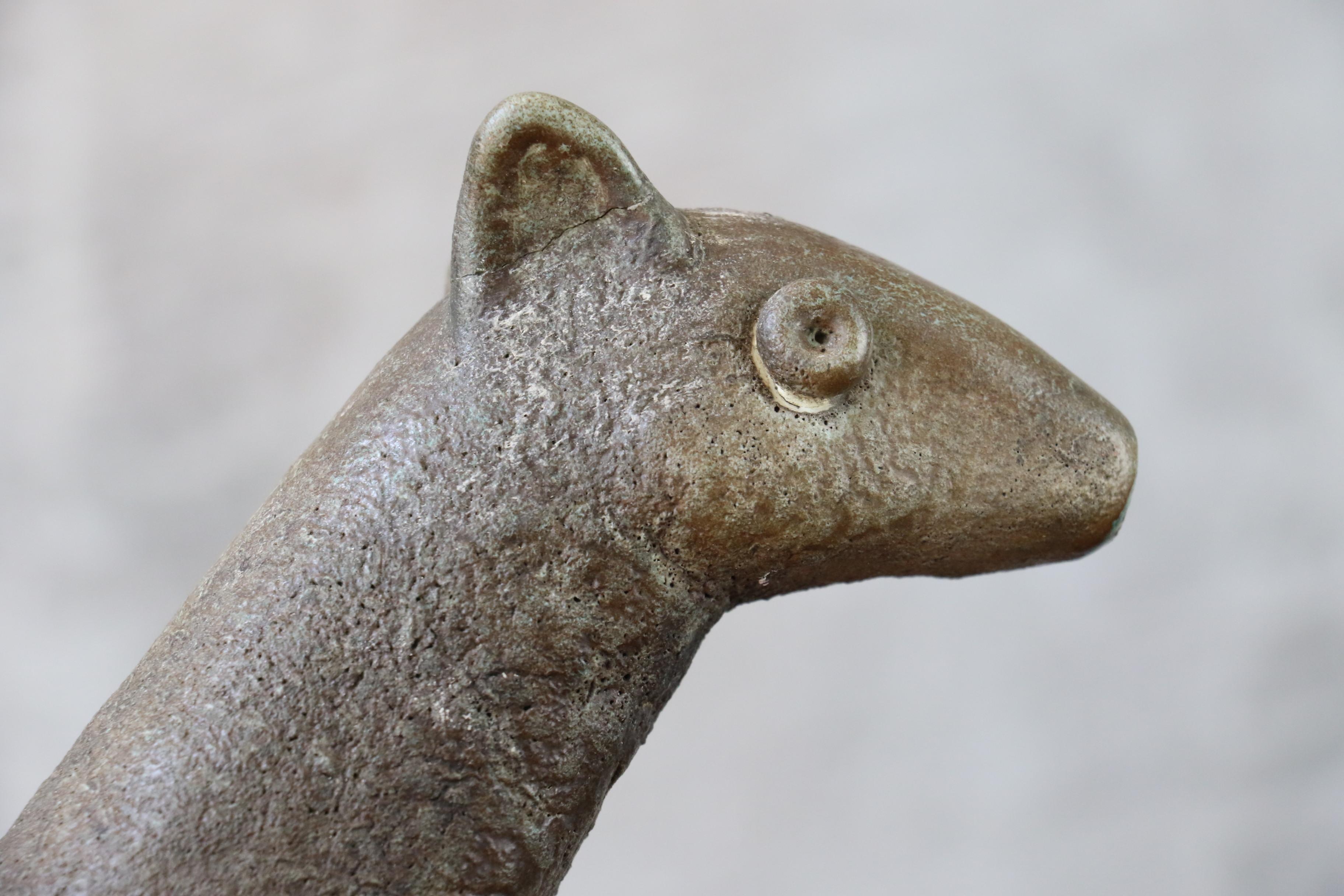 Zoomorphic Mid-century ceramic signed by René Maurel, era Jouve, Blin In Fair Condition For Sale In Camblanes et Meynac, FR