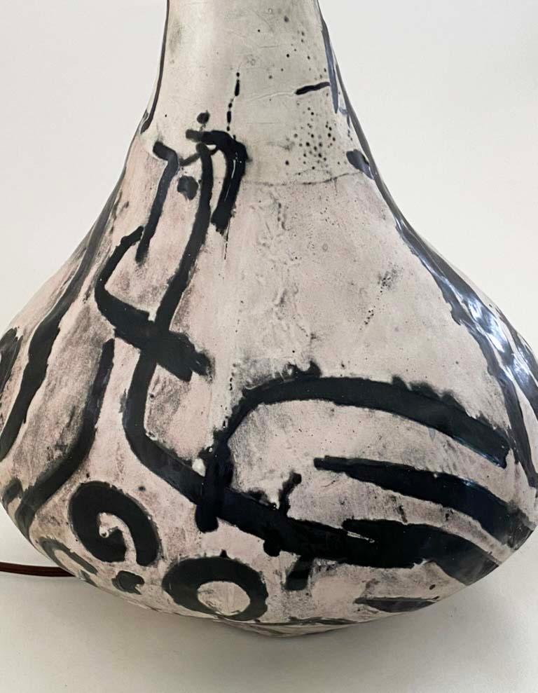 Mid-Century Modern Zoomorphic Mid-Century Pottery Table Lamp by Hungarian Ceramicist Livia Gorka