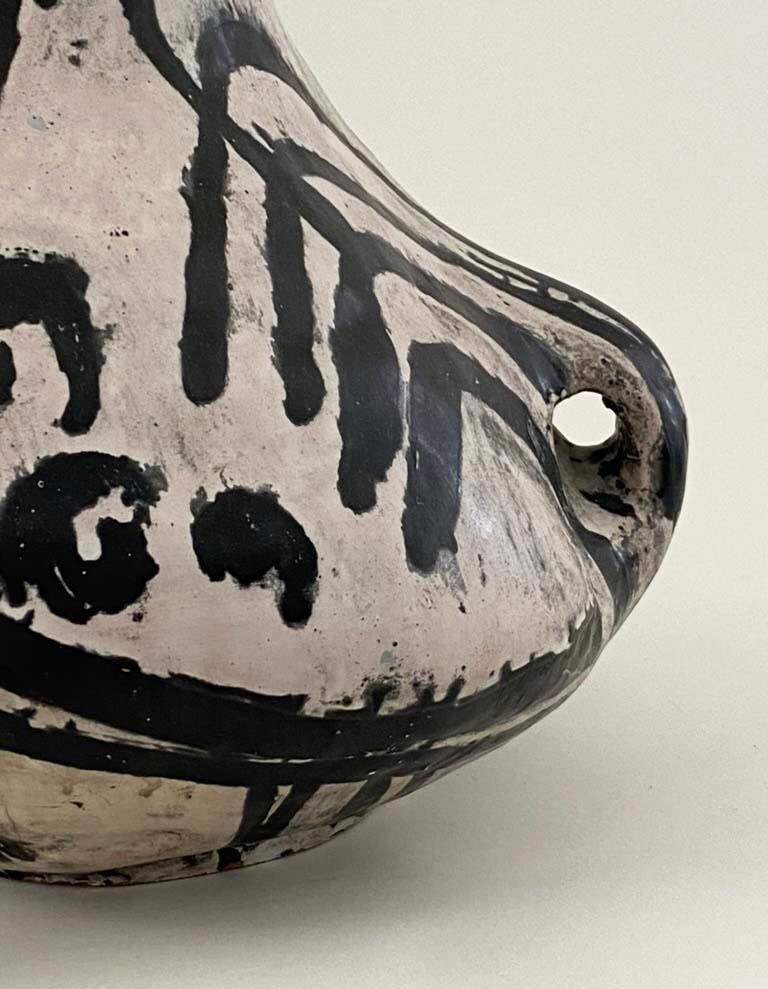 Hand-Painted Zoomorphic Mid-Century Pottery Table Lamp by Hungarian Ceramicist Livia Gorka