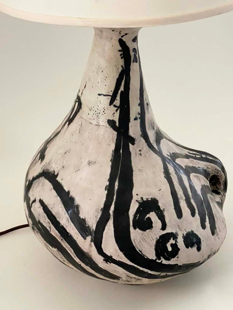20th Century Zoomorphic Mid-Century Pottery Table Lamp by Hungarian Ceramicist Livia Gorka