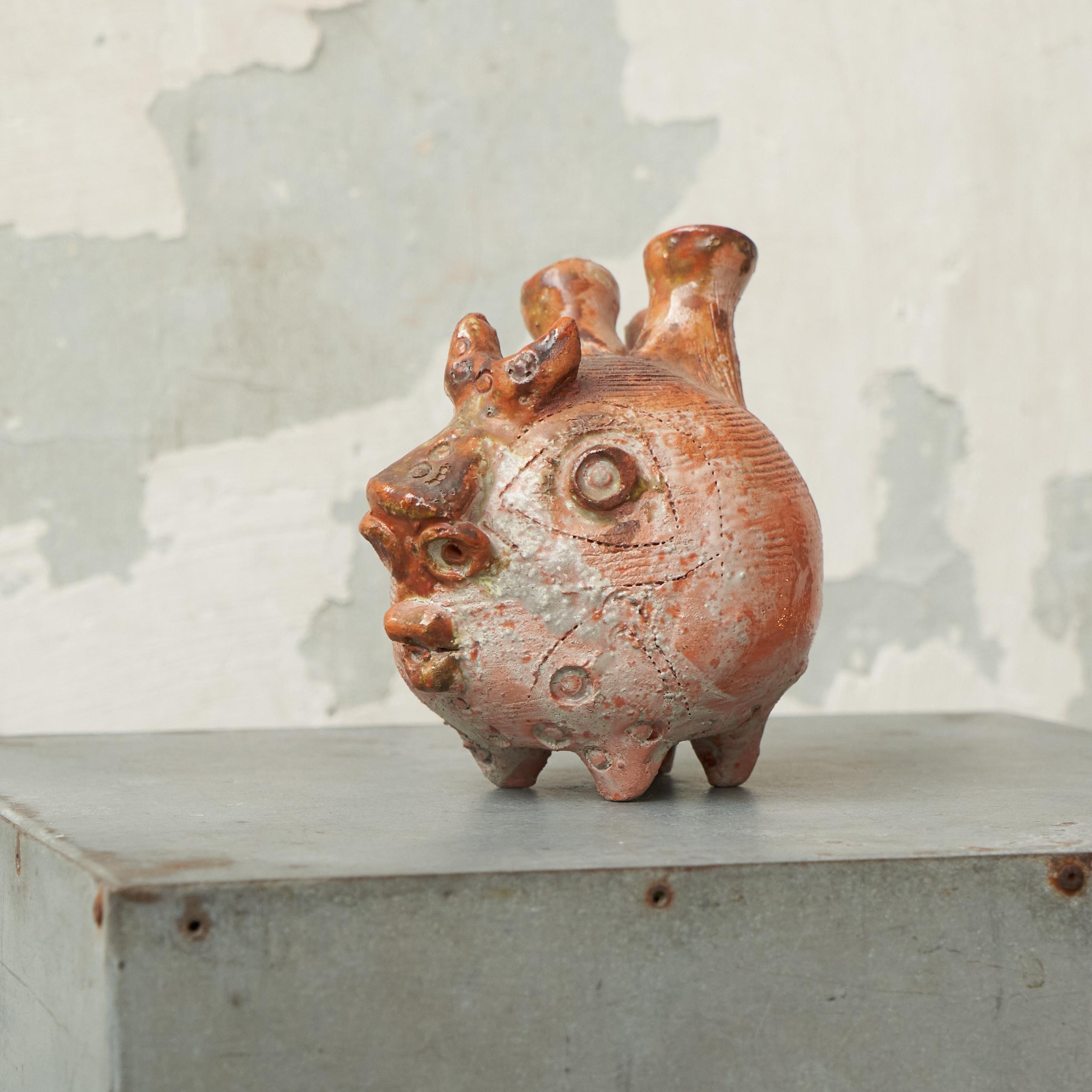 European Zoomorphic Mid Century Studio Pottery Phantasy Animal 1960s For Sale