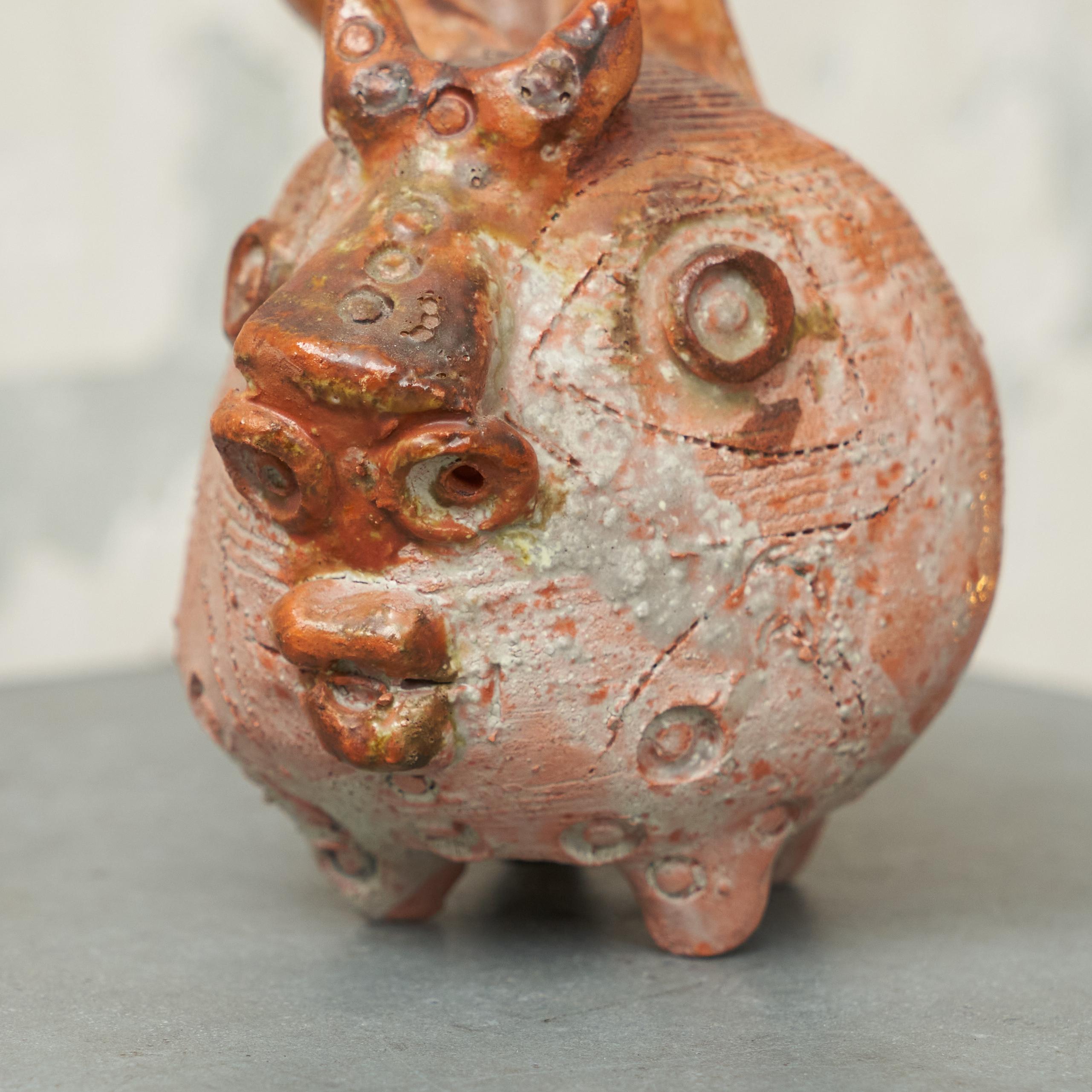 Hand-Crafted Zoomorphic Mid Century Studio Pottery Phantasy Animal 1960s For Sale