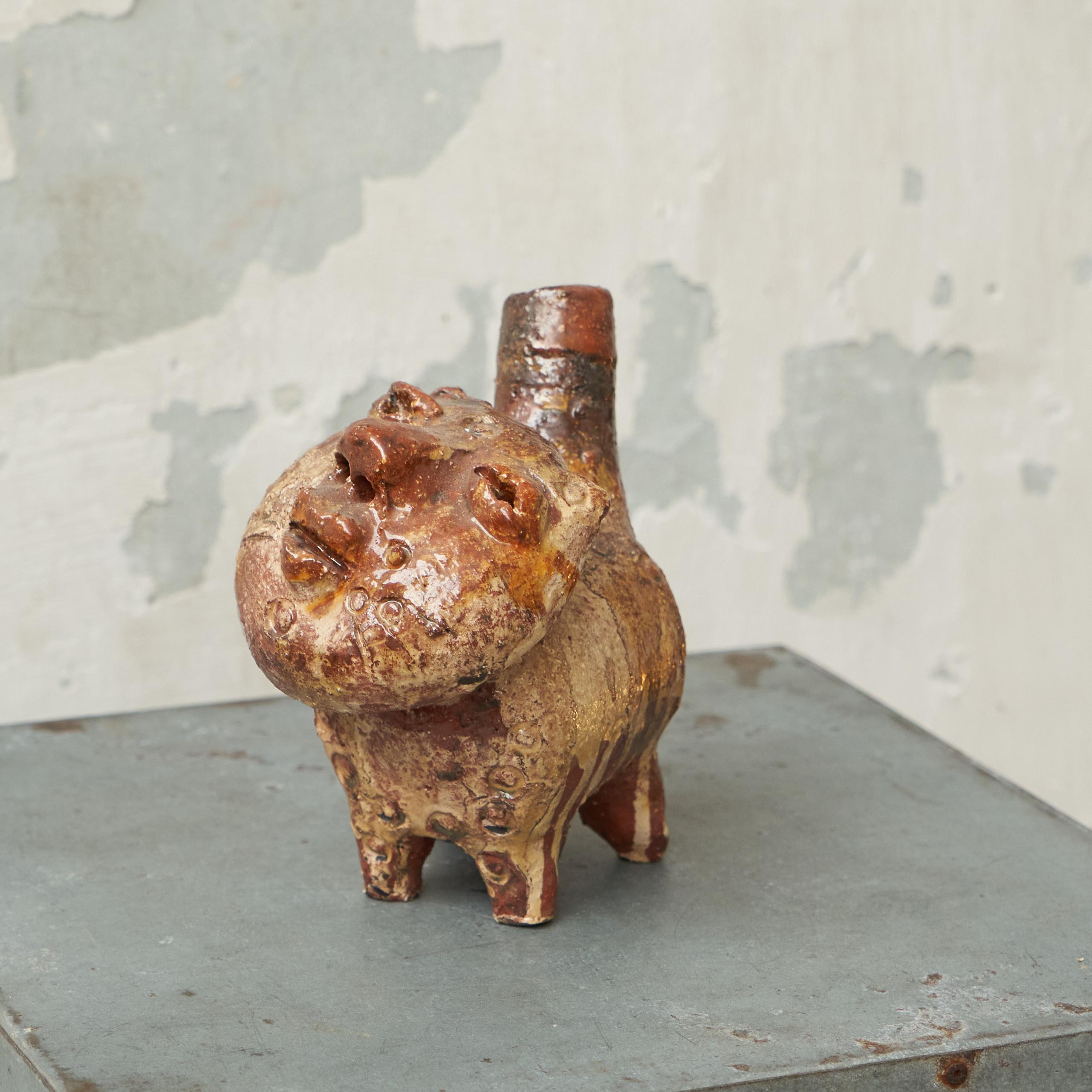 Hand-Crafted Zoomorphic Mid Century Studio Pottery Phantasy Animal 1960s For Sale