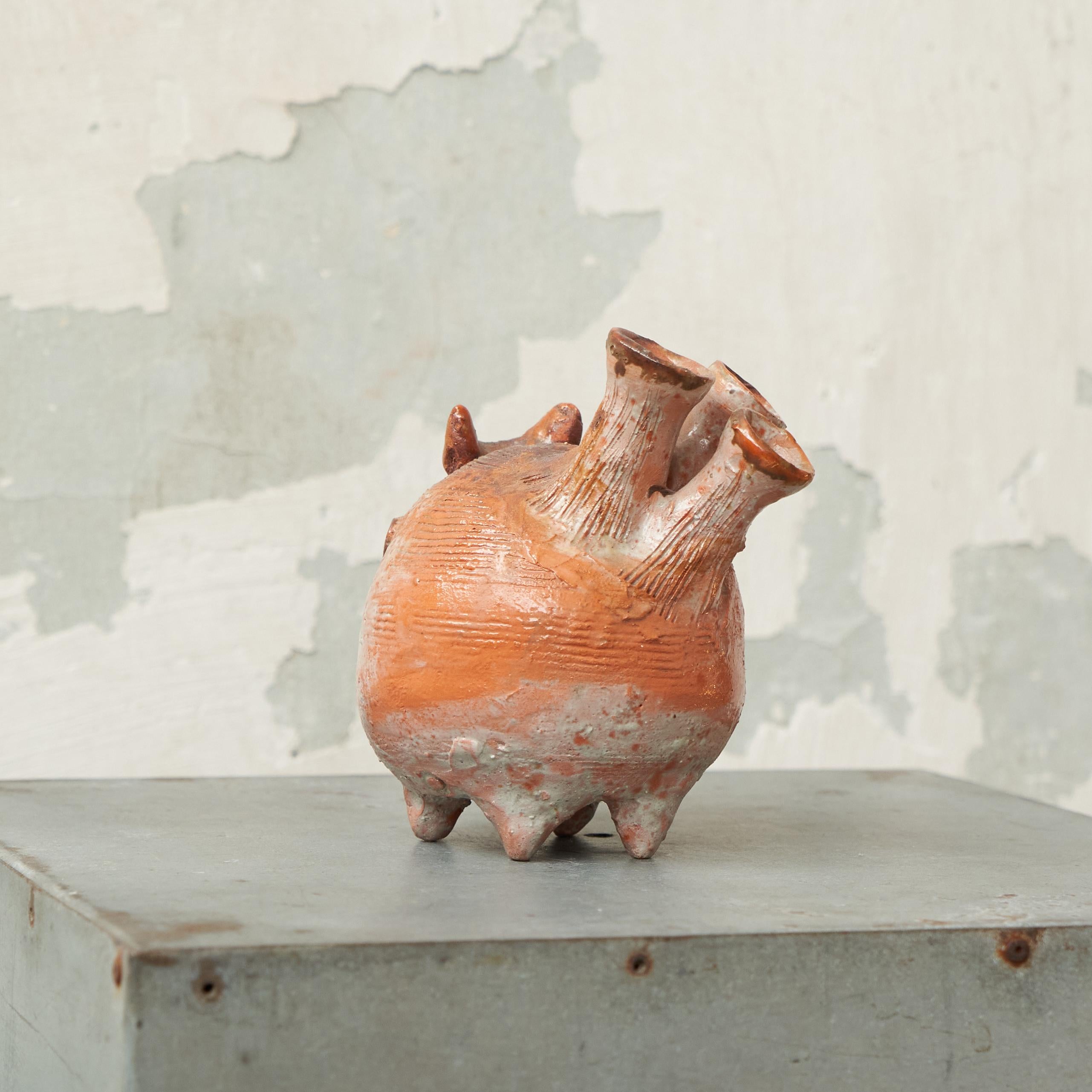 Zoomorphic Mid Century Studio Pottery Phantasy Animal 1960s In Good Condition For Sale In Tilburg, NL