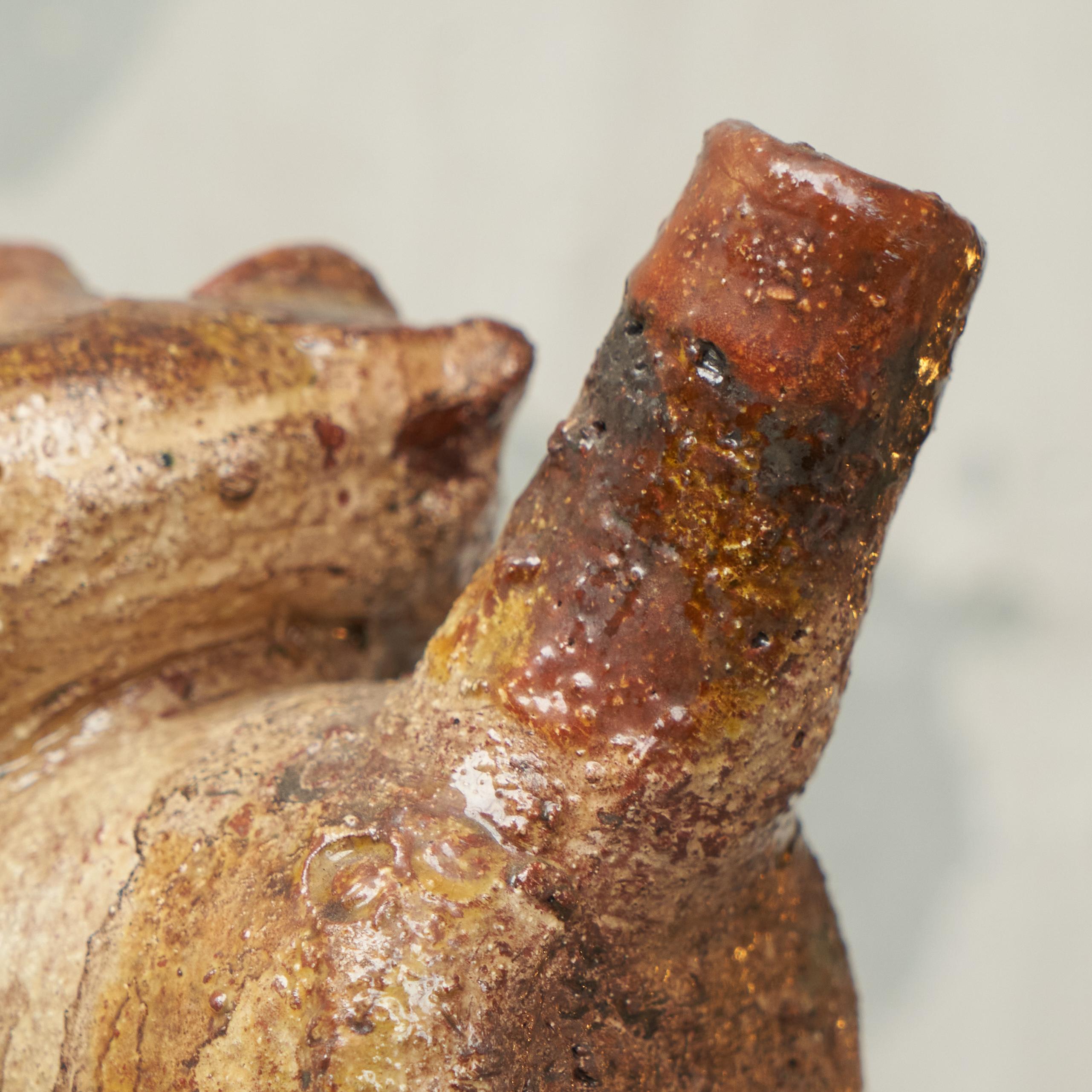 Zoomorphic Mid Century Studio Pottery Phantasy Animal 1960s In Good Condition For Sale In Tilburg, NL