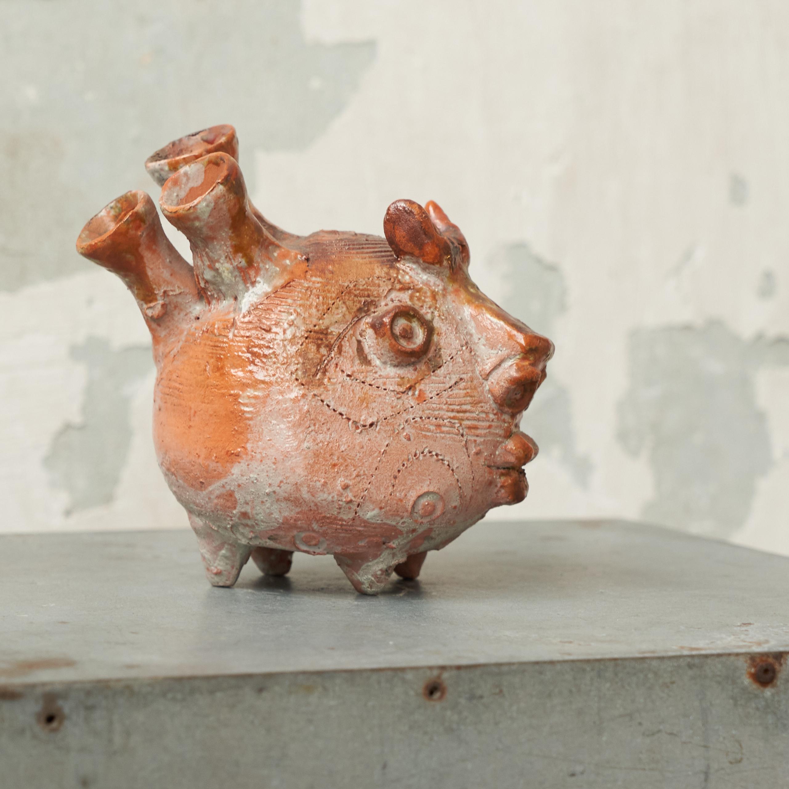 20th Century Zoomorphic Mid Century Studio Pottery Phantasy Animal 1960s For Sale