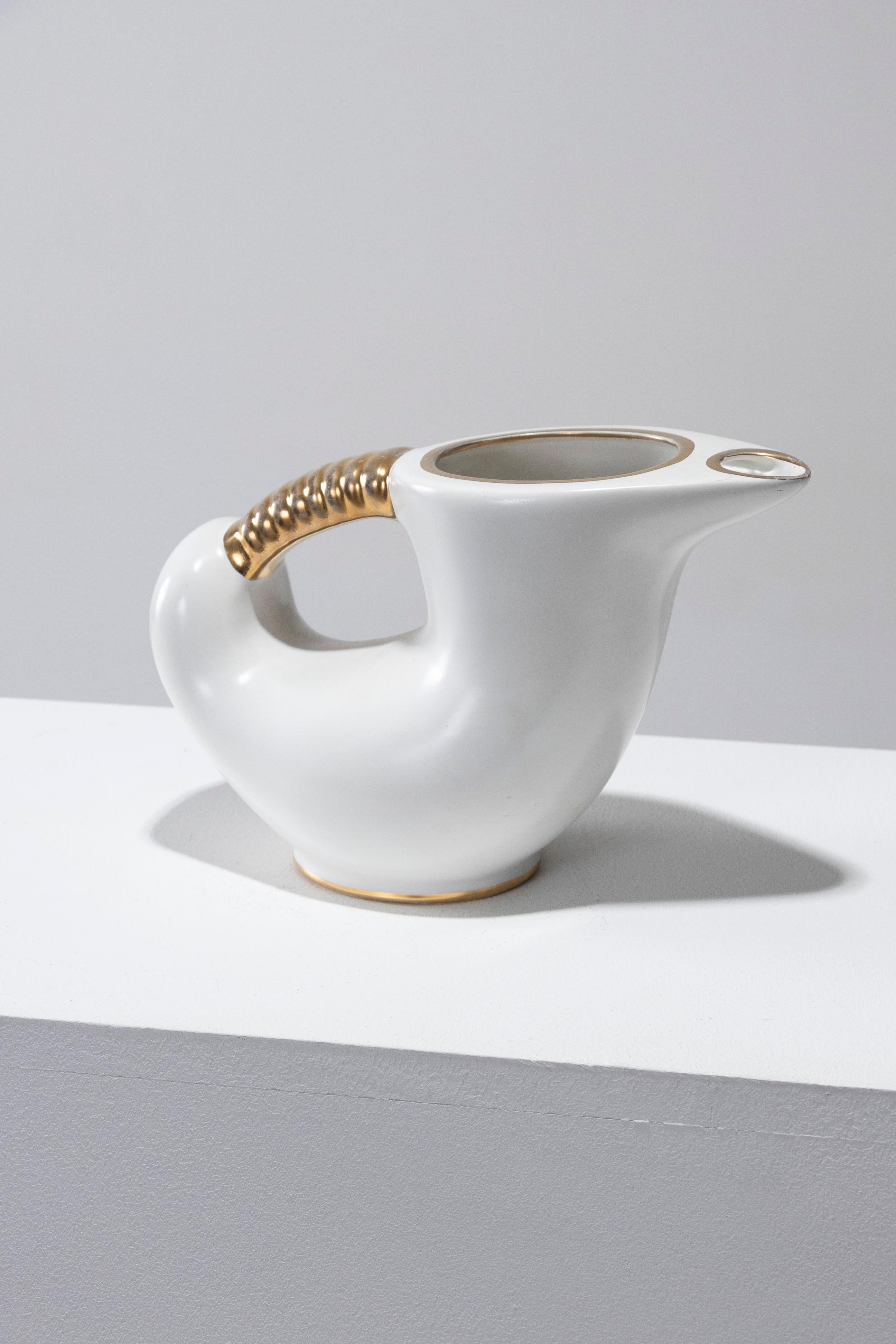 Zoomorphic Porcelain Pitcher, 1950s For Sale 5