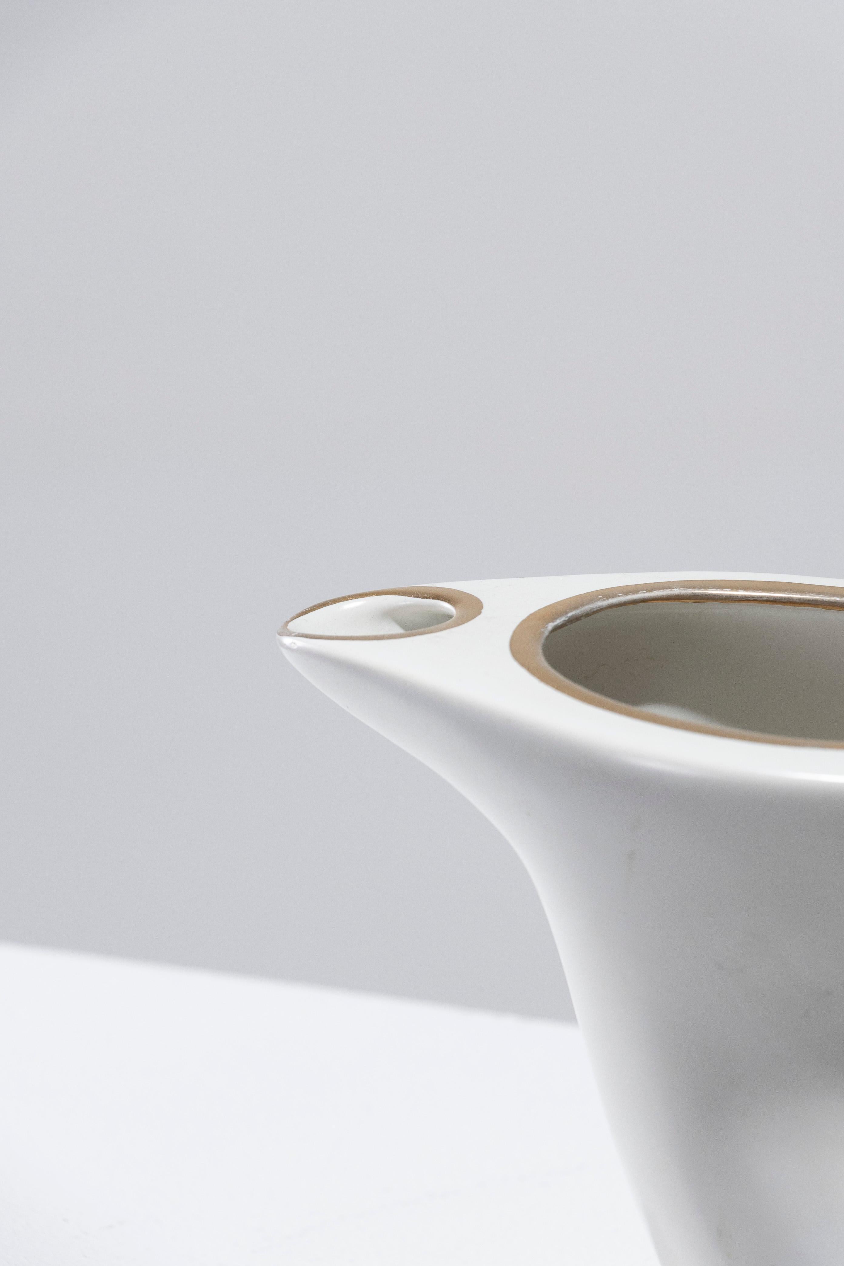 Zoomorphic Porcelain Pitcher, 1950s In Good Condition For Sale In PARIS, FR