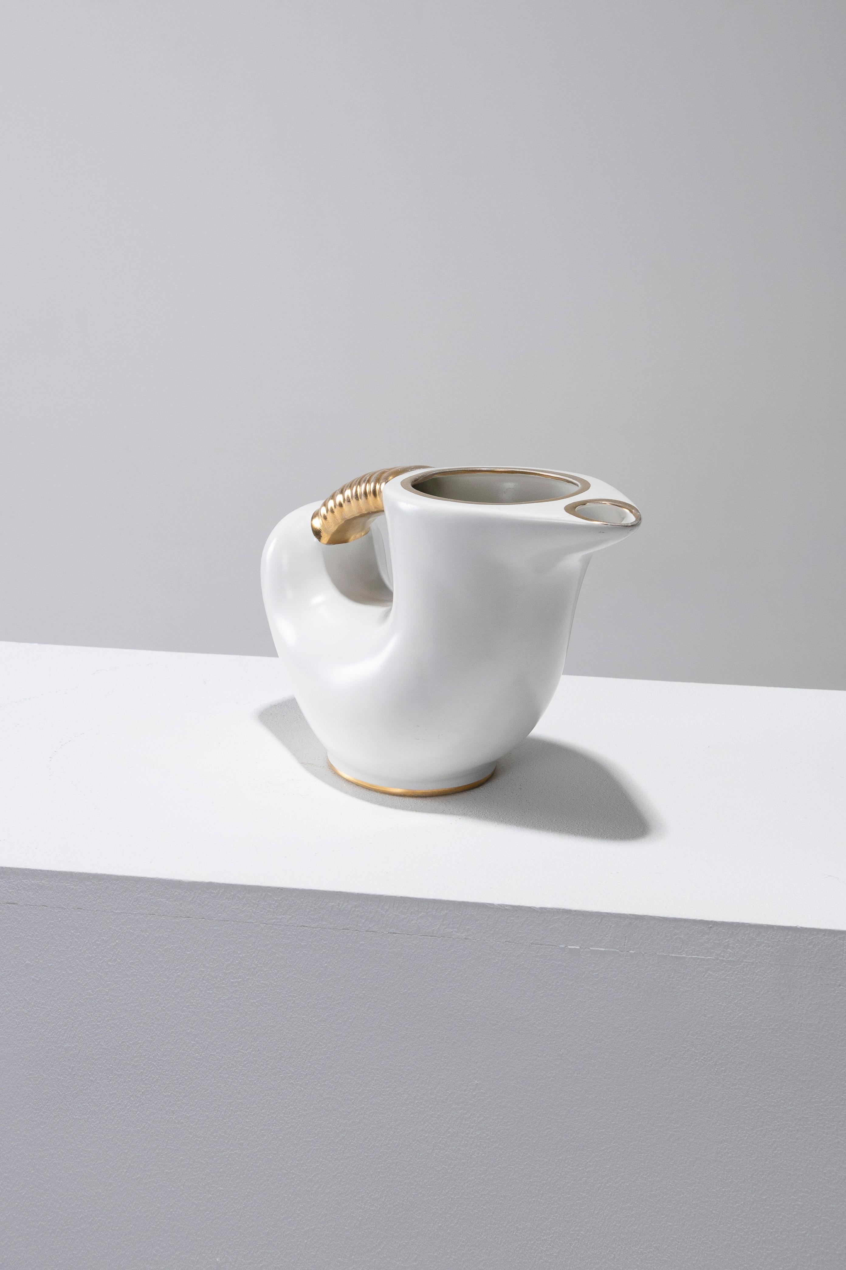 Zoomorphic Porcelain Pitcher, 1950s For Sale 3
