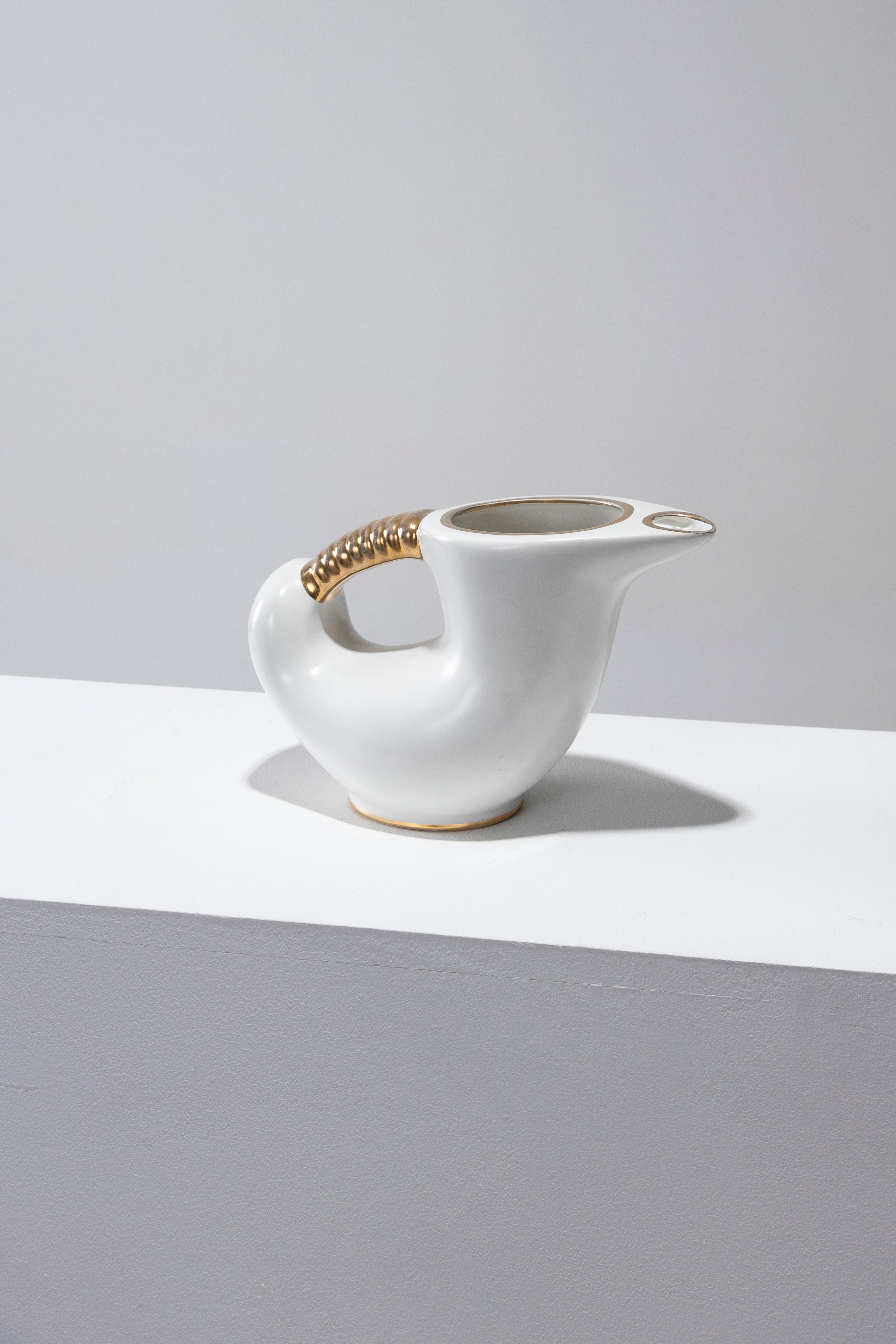 Zoomorphic Porcelain Pitcher, 1950s For Sale 4