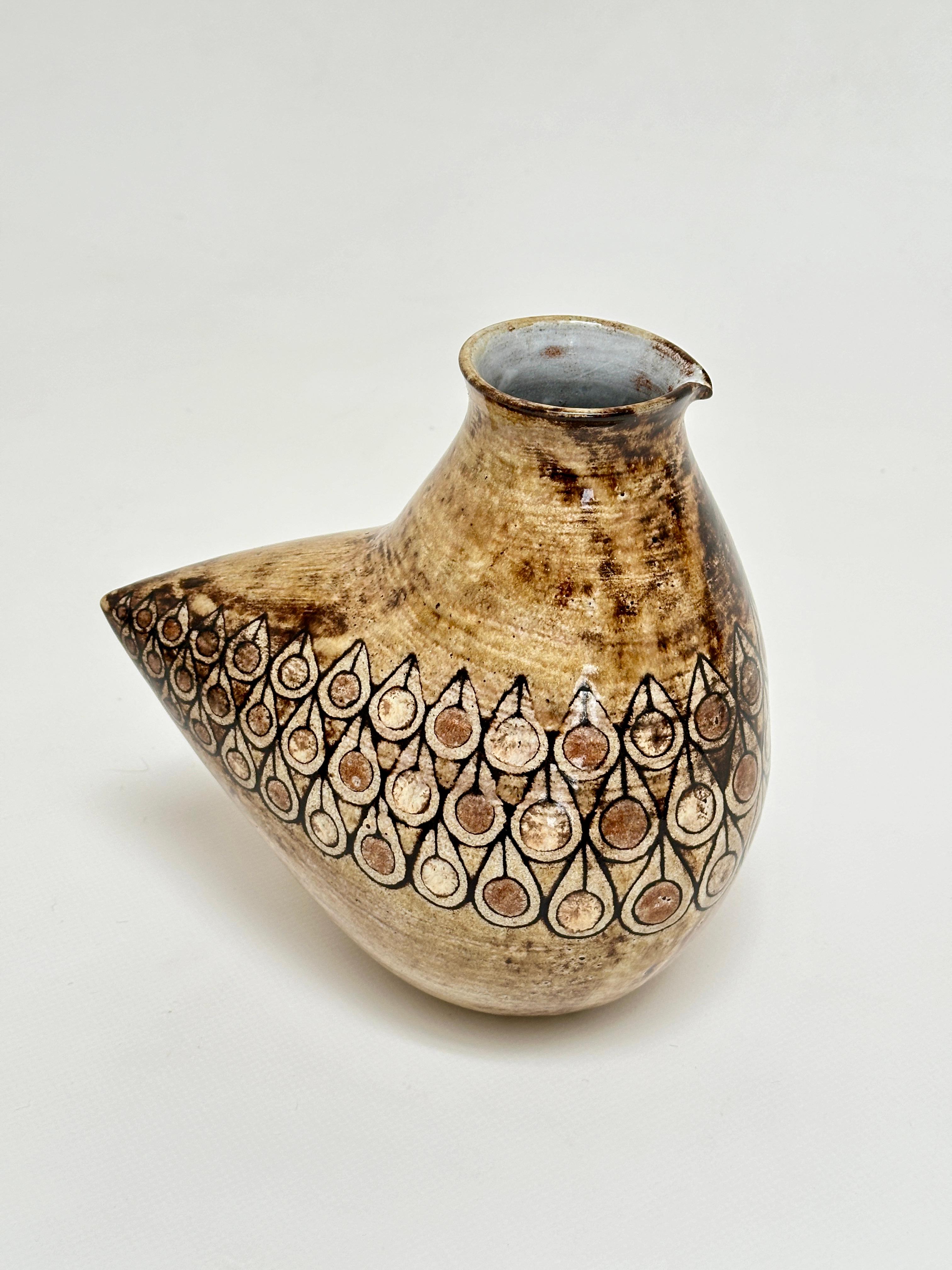 Mid-Century Modern Vase zoomorphe de Jean-Claude Malarmey, Vallauris, vers 1960 en vente
