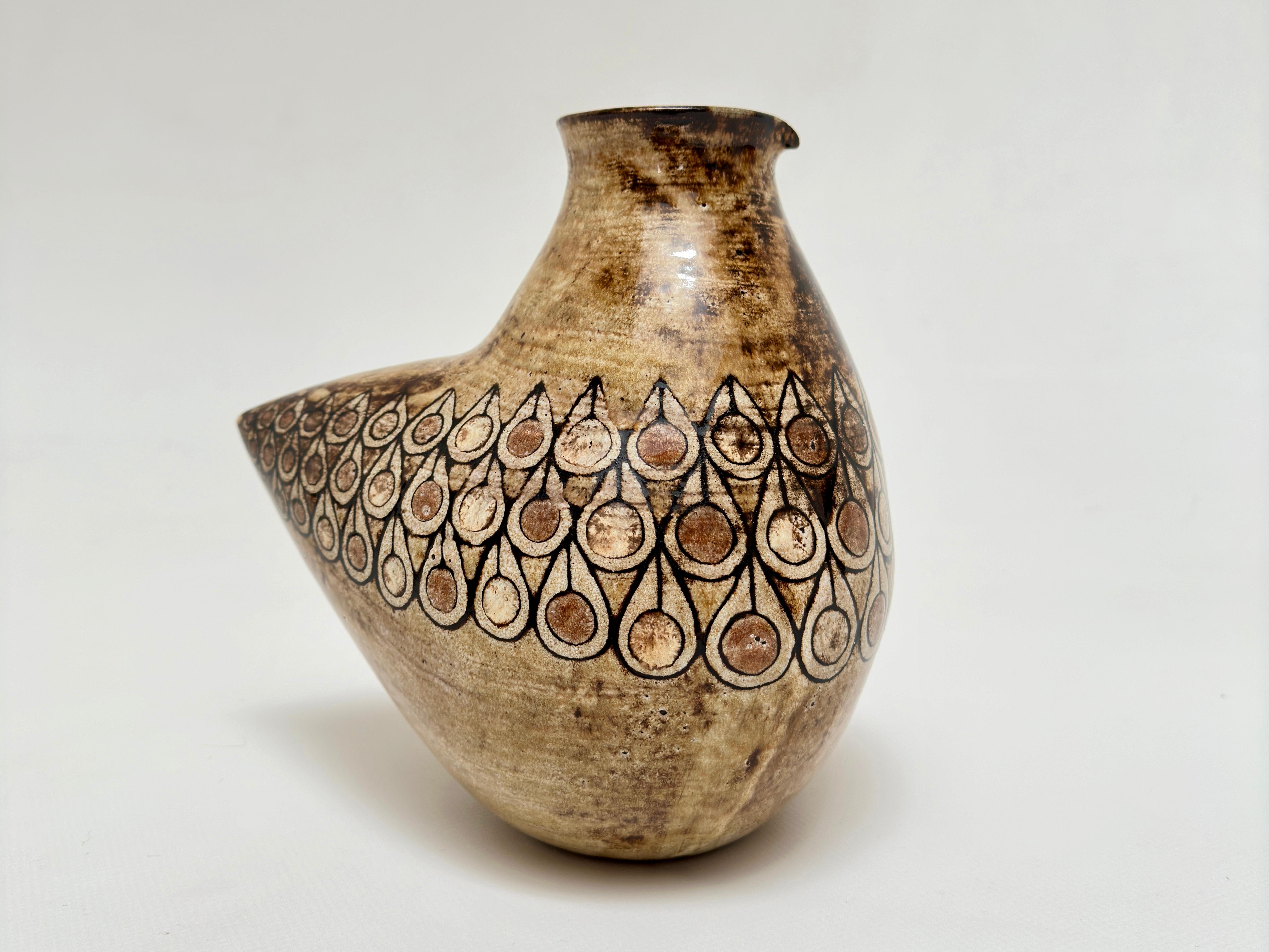 Zoomorphe Vase, Jean-Claude Malarmey, Vallauris, um 1960 (Mitte des 20. Jahrhunderts) im Angebot