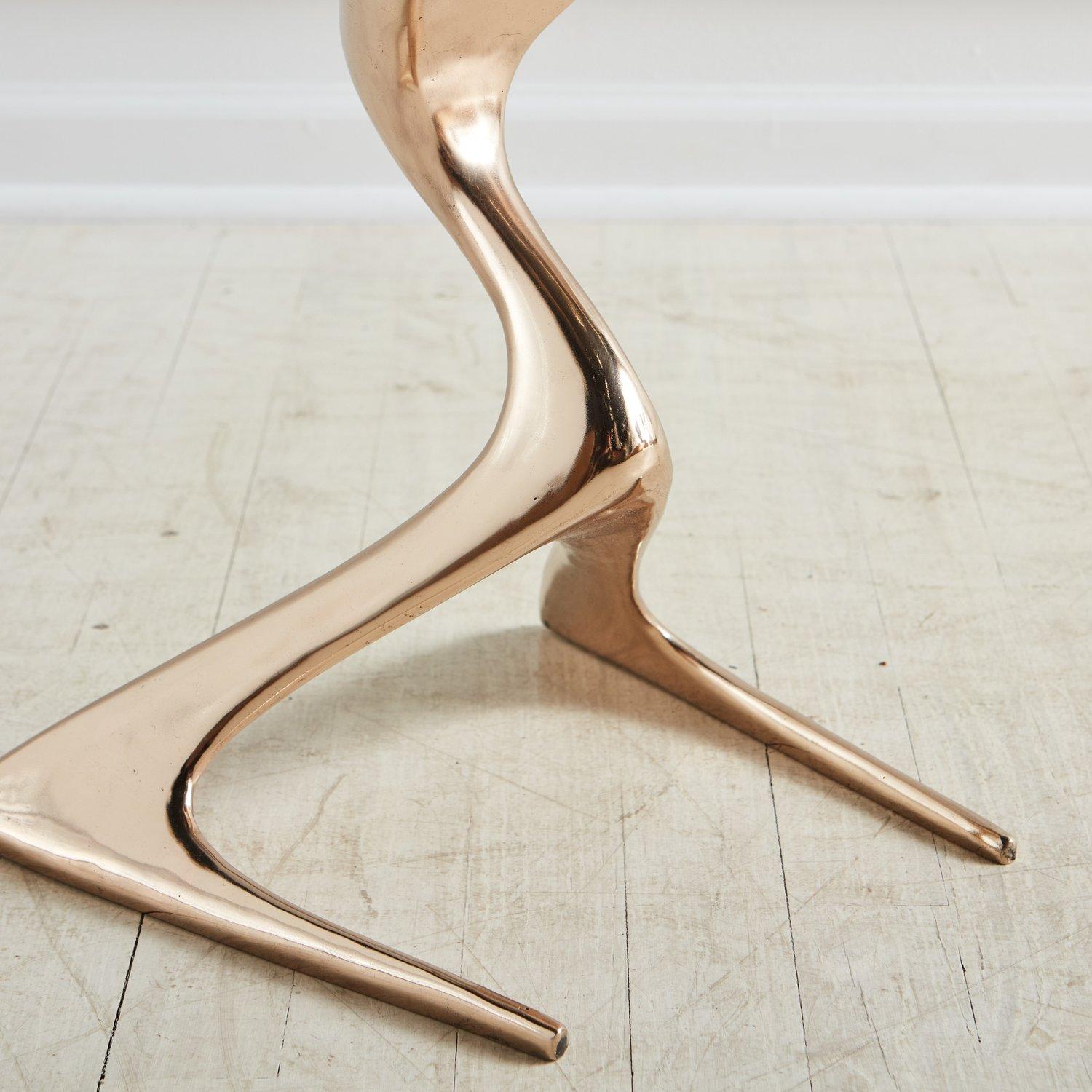 Zora Drink Table in Polished Bronze by Karl Geckler For Sale 3