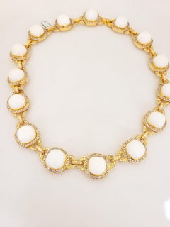 Collana Zorab in oro rosa 18 carati, opale bianco 137 carati, diamanti e zaffiro