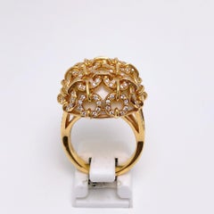 Bague Zorab en or rose 18 carats avec opale cabochon ovale de 22,35 carats et diamant de 0,72 carats