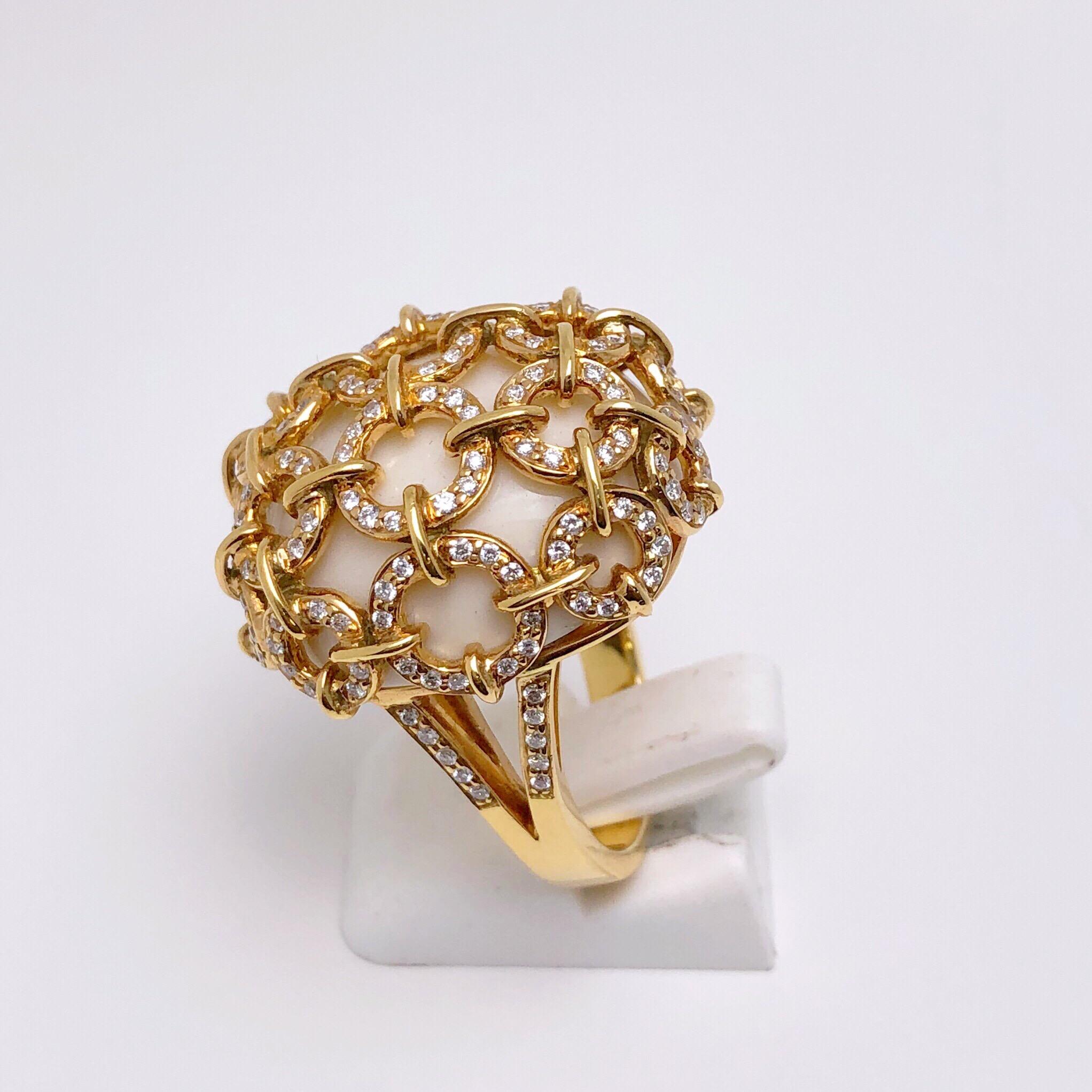 Zorab 18kt Rose Gold Ring with 22.35ct, Oval Cabochon Opal & .72ct, Diamond Ring In New Condition For Sale In New York, NY