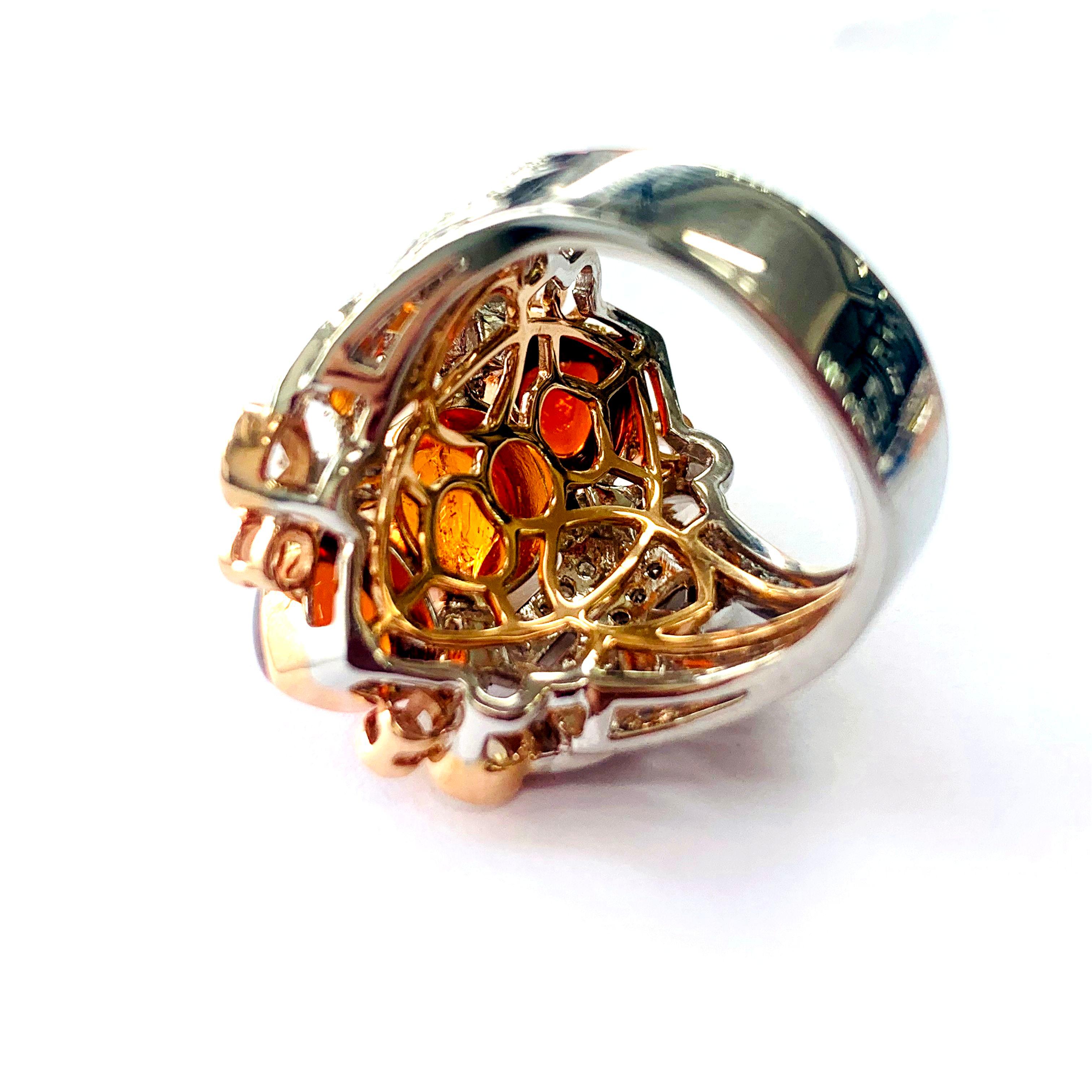 Art Nouveau Zorab Creation 10.13 Carat Spessartite Tangerine Dream Ring For Sale