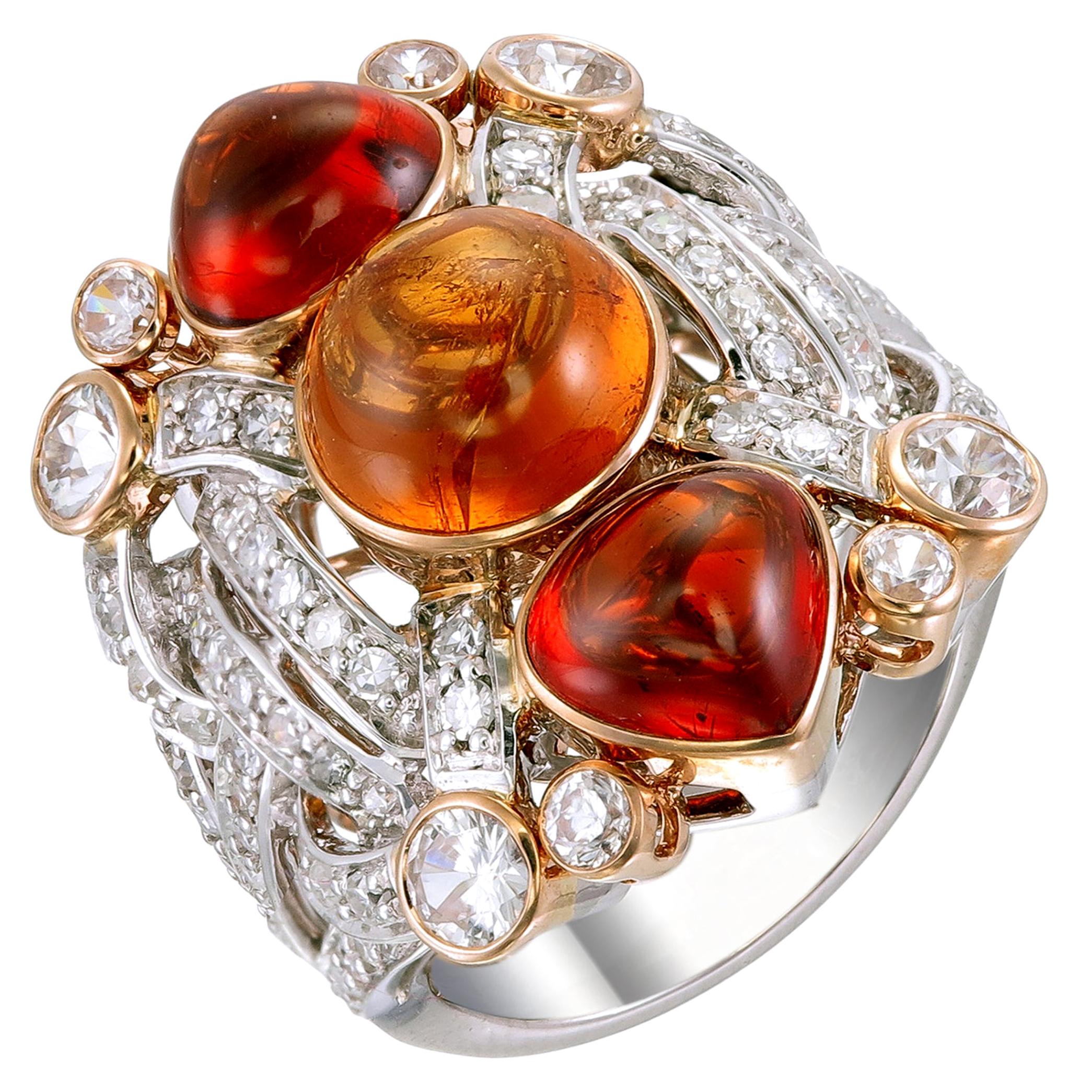 Zorab Creation 10.13 Carat Spessartite Tangerine Dream Ring For Sale