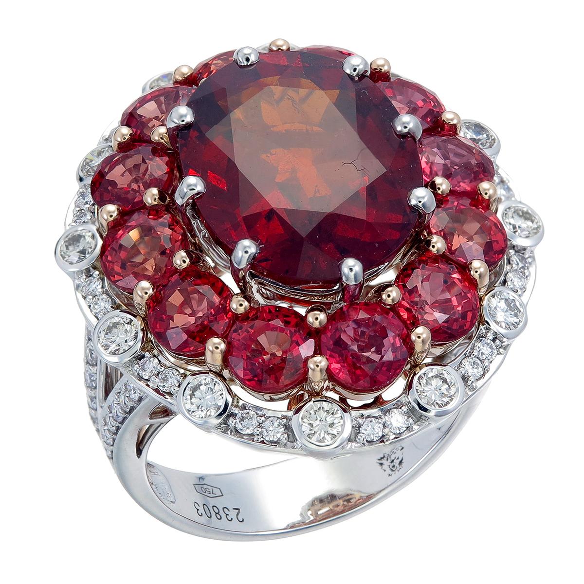 Zorab Kreation 11,30 Karat Spessartit Granat Rouge Succulent Ring (Art nouveau) im Angebot