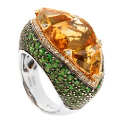 Zorab Creation 13.34 Carat Citrine Quartz Ellipsis Ring