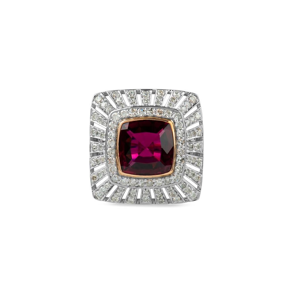 Zorab Creation Biltmore-Ring, 5,02 Karat tiefrosa Turmalin, Diamant im Zustand „Neu“ im Angebot in San Diego, CA