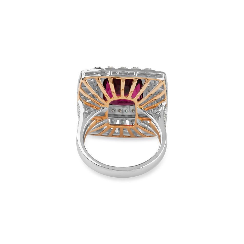 Zorab Creation Biltmore-Ring, 5,02 Karat tiefrosa Turmalin, Diamant Damen im Angebot
