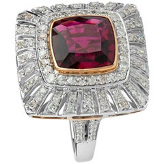 Zorab Creation 5.02 Carat Deep Pink Tourmaline Diamond The Biltmore Ring