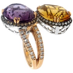 Zorab Creation Amethyst and Citrine Coupling Ring