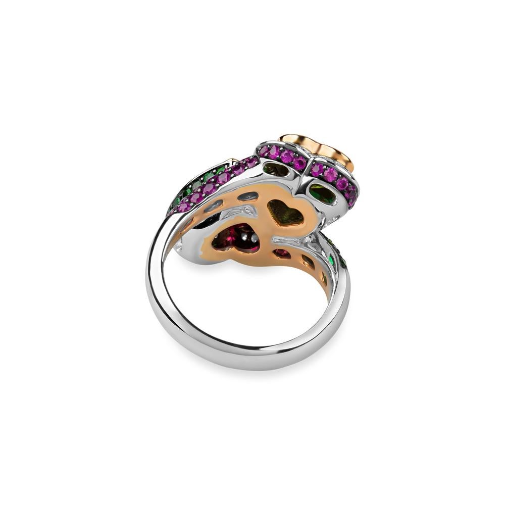Women's Zorab Creation Apetitie Tsavorite Diamond  Holiday Twin Heart Ring