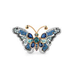 Zorab Creation Blue Sapphire and Diamond Glide Butterfly Ring