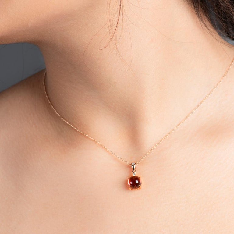 Zorab Creation Dainty Blush Tourmaline and White Diamond Pendant For Sale at 1stDibs