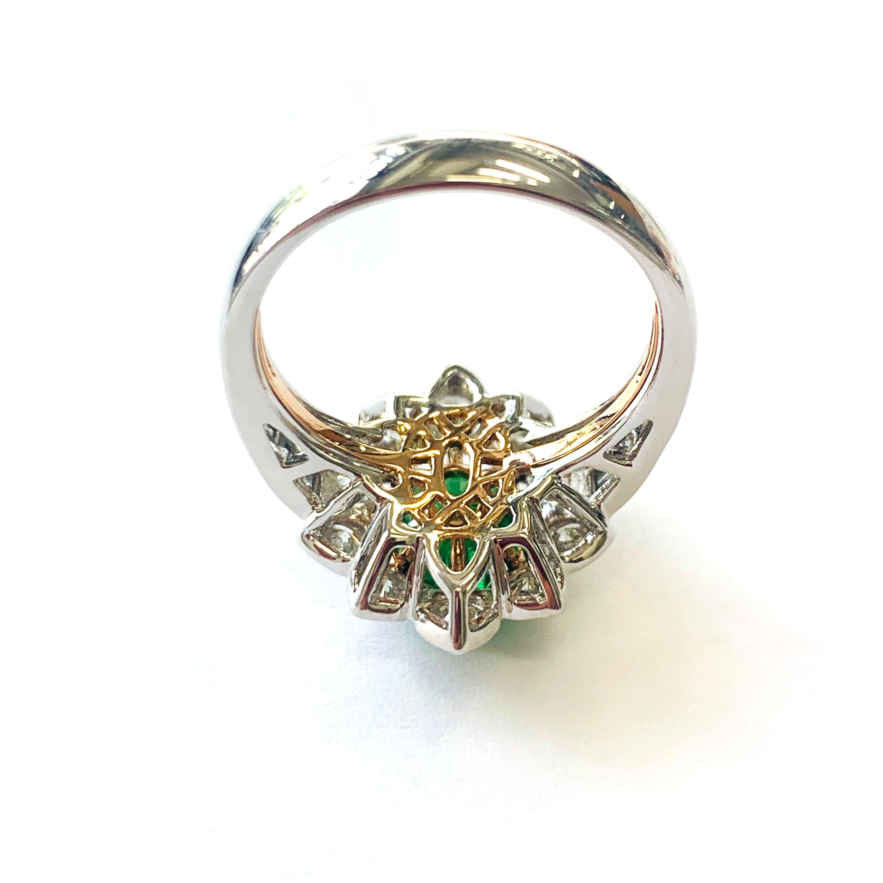 Romantic Zorab Creation Green Goddess A 2.89-Carat Oval-Shaped Tsavorite Ring For Sale