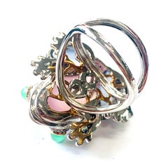 Zorab Creation Multicolored Chalcedony Hoppy the Frog Ring