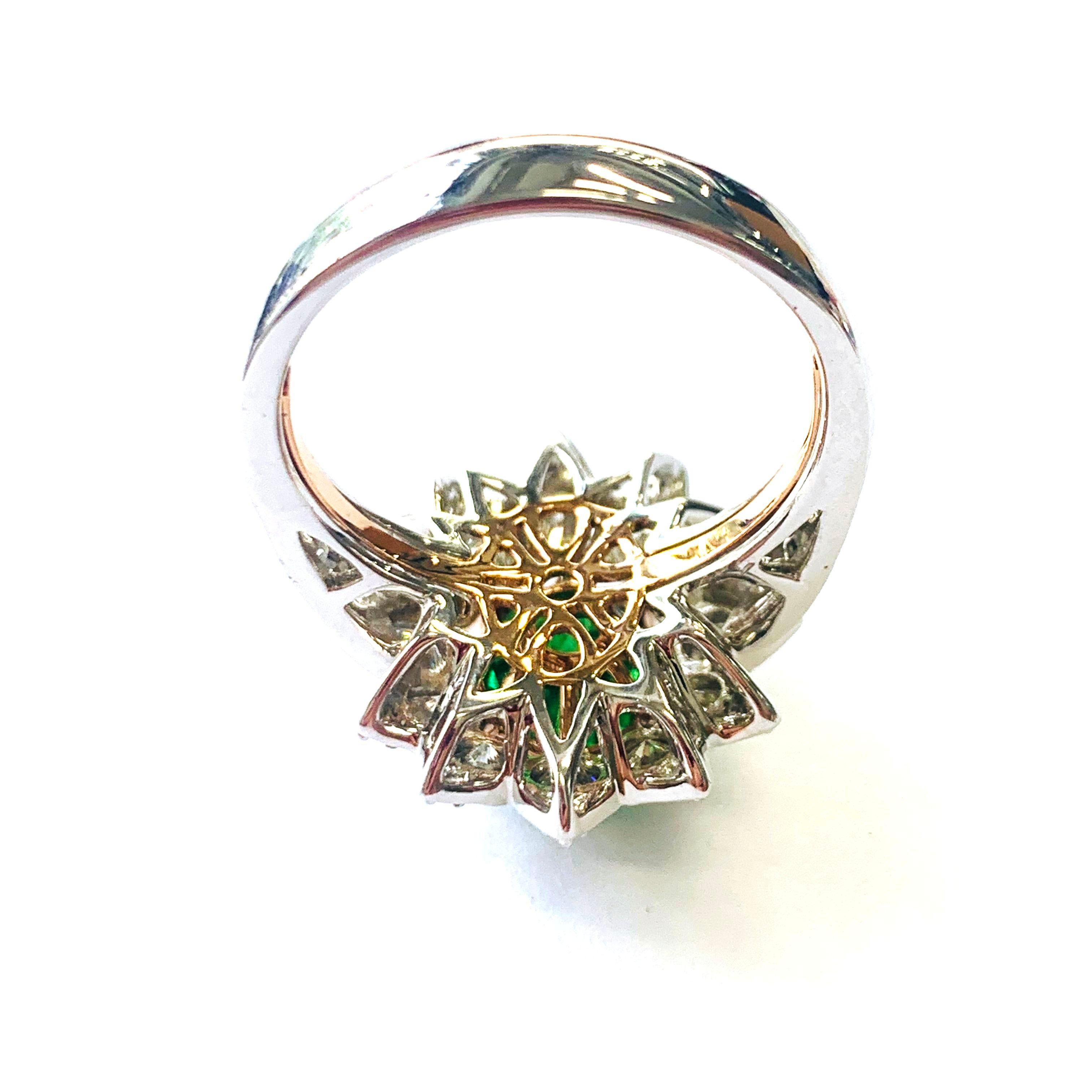 Zorab Kreation Nature's Gift 3,16 Karat dunkel gefärbter Tsavorit Ring (Romantik) im Angebot