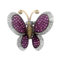 Zorab Creation, bague papillon en saphir rose et diamants