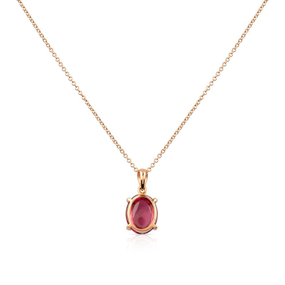 Oval Cut Zorab Creation, Pink Tourmaline, 18-kt gold, Minimalistic Pendant For Sale