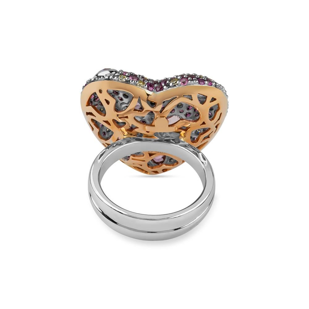 Zorab Creation Amore-Ring mit rosa Turmalin, rosa Saphir und gelben Diamanten im Zustand „Neu“ im Angebot in San Diego, CA