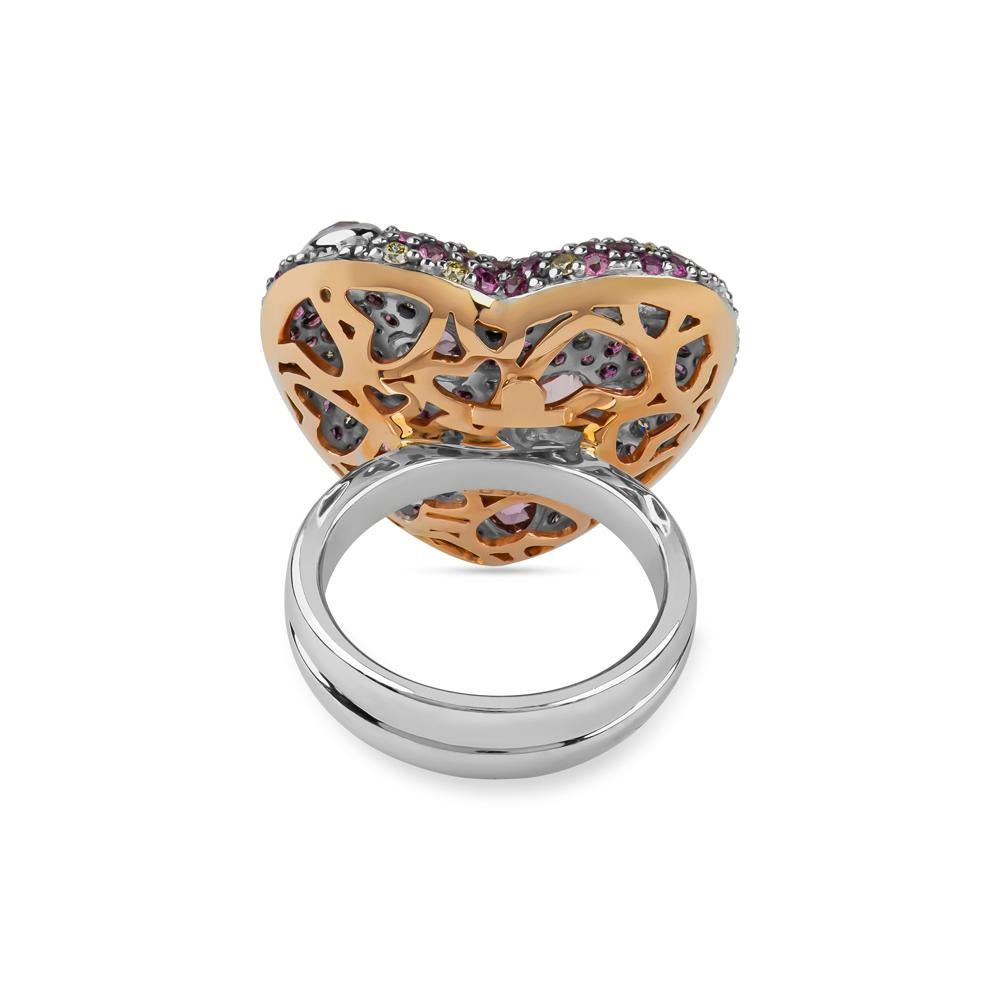 Bague Amore en tourmaline rose, saphir rose et diamant jaune, par Zorab Creation Neuf - En vente à San Diego, CA