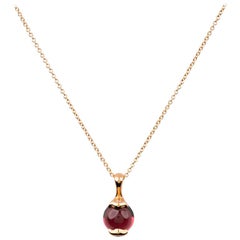 Zorab Creation Rose Rubellite Tourmaline and White Diamond Pendant
