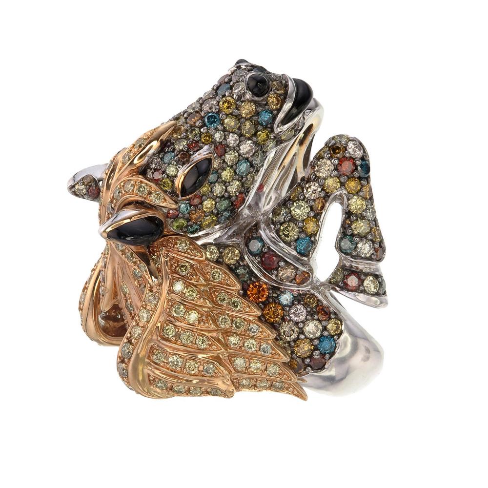 Aesthetic Movement Zorab Creation The Equine Elegance Ring: A Captivating Symphony of Diamonds For Sale