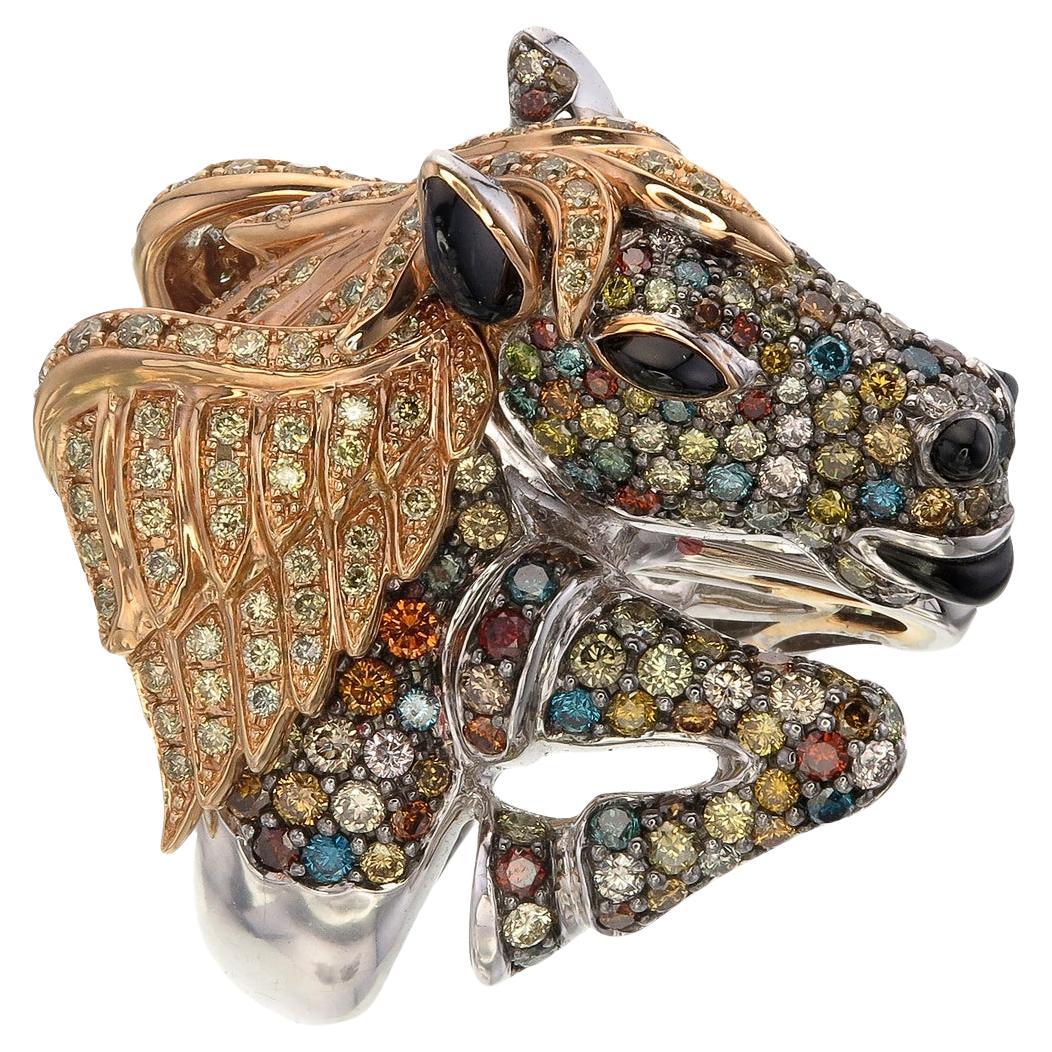 Zorab Creation The Equine Elegance Ring: Eine faszinierende Symphonie aus Diamanten im Angebot