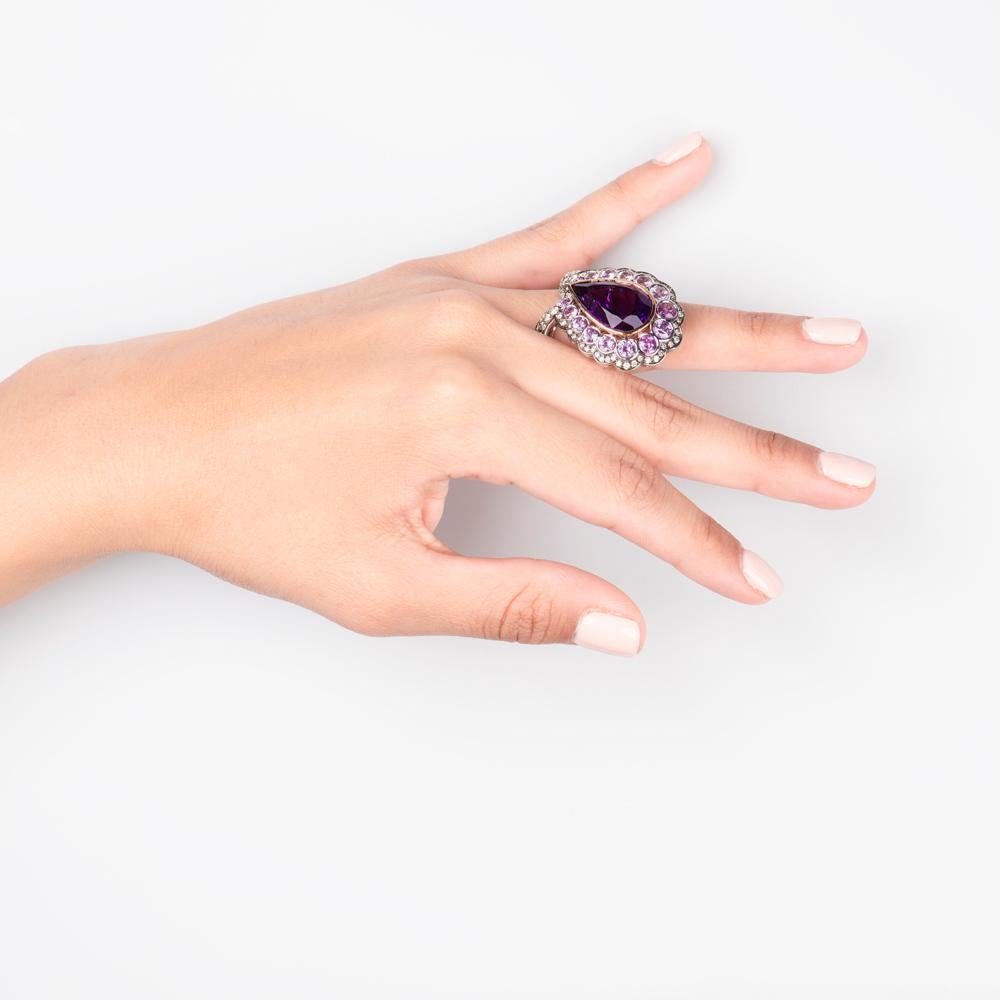 Zorab Creations Amethyst-Quarz 10,58 Karat Großformatiger Ring Damen im Angebot