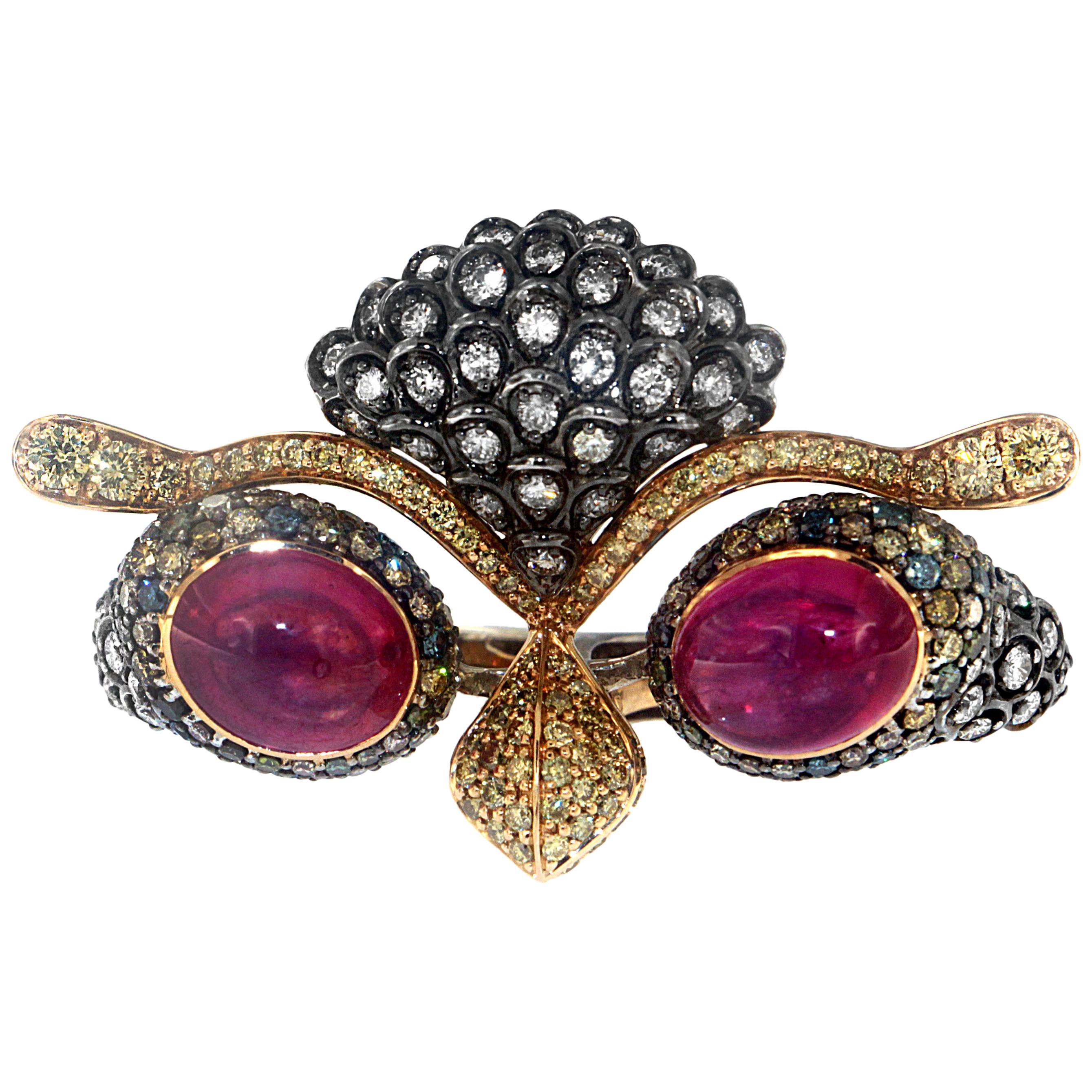 Zorab Creations Enlightened Owl Double Band Ring For Sale