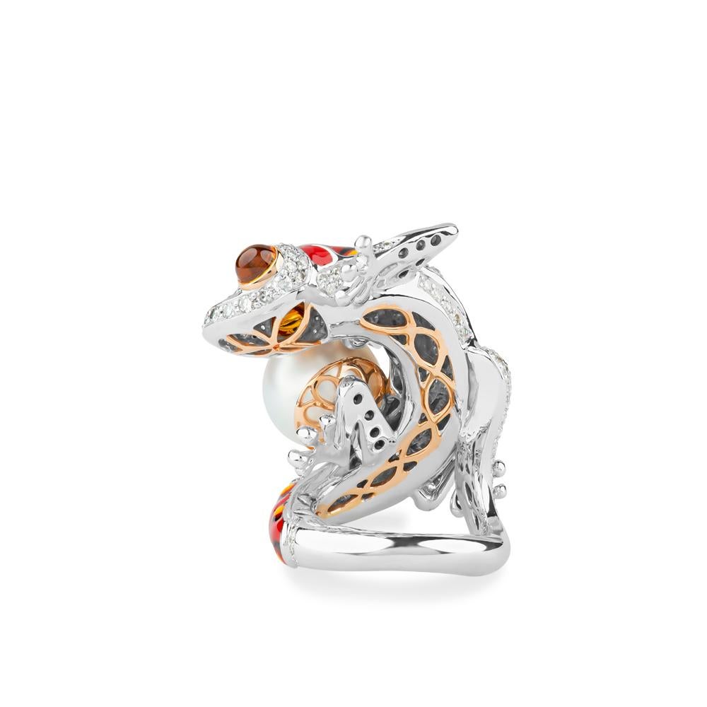 Mixed Cut Zorab Creations Gecko Pearl Ring For Sale