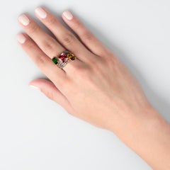 Zorab Creation Tri-Tourmaline Kaleidoscope Ring