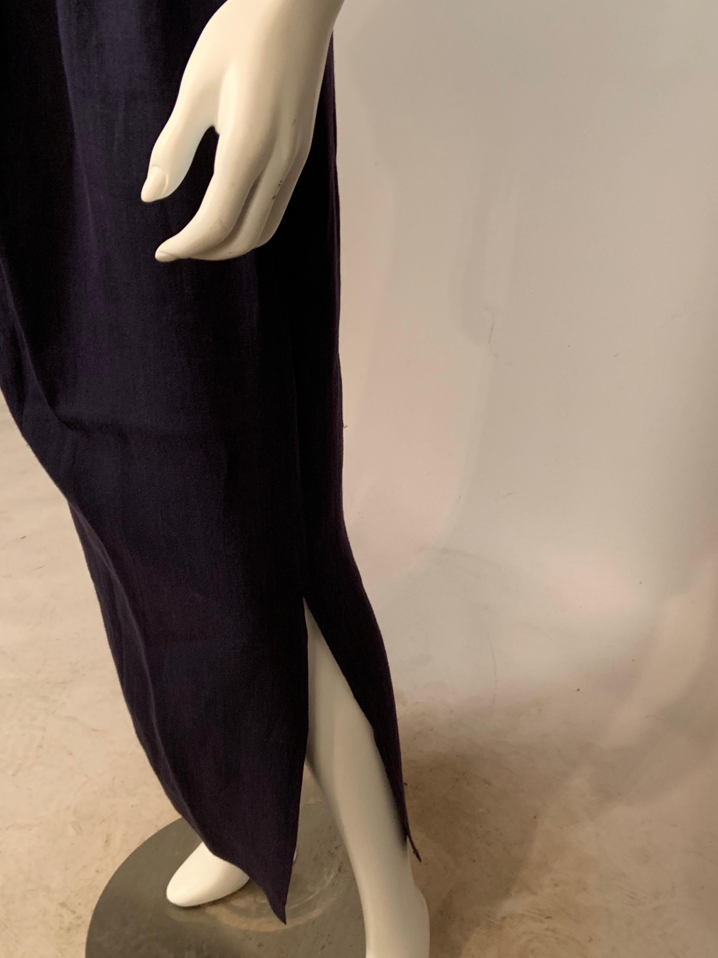 Zoran, set due pezzi in lino blu navy anni '80 in vendita 1
