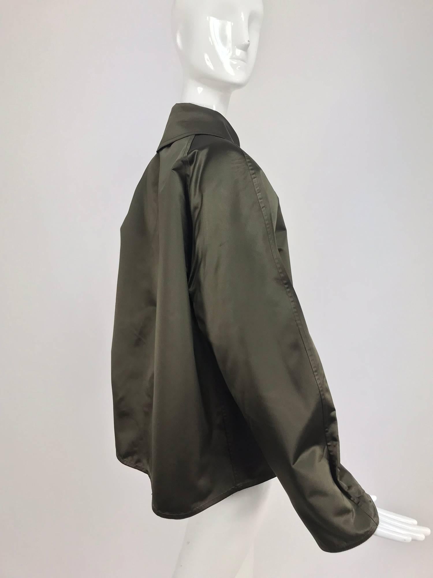 Zoran Dark Olive Silk Jacket For Sale at 1stDibs zoran ladicorbic