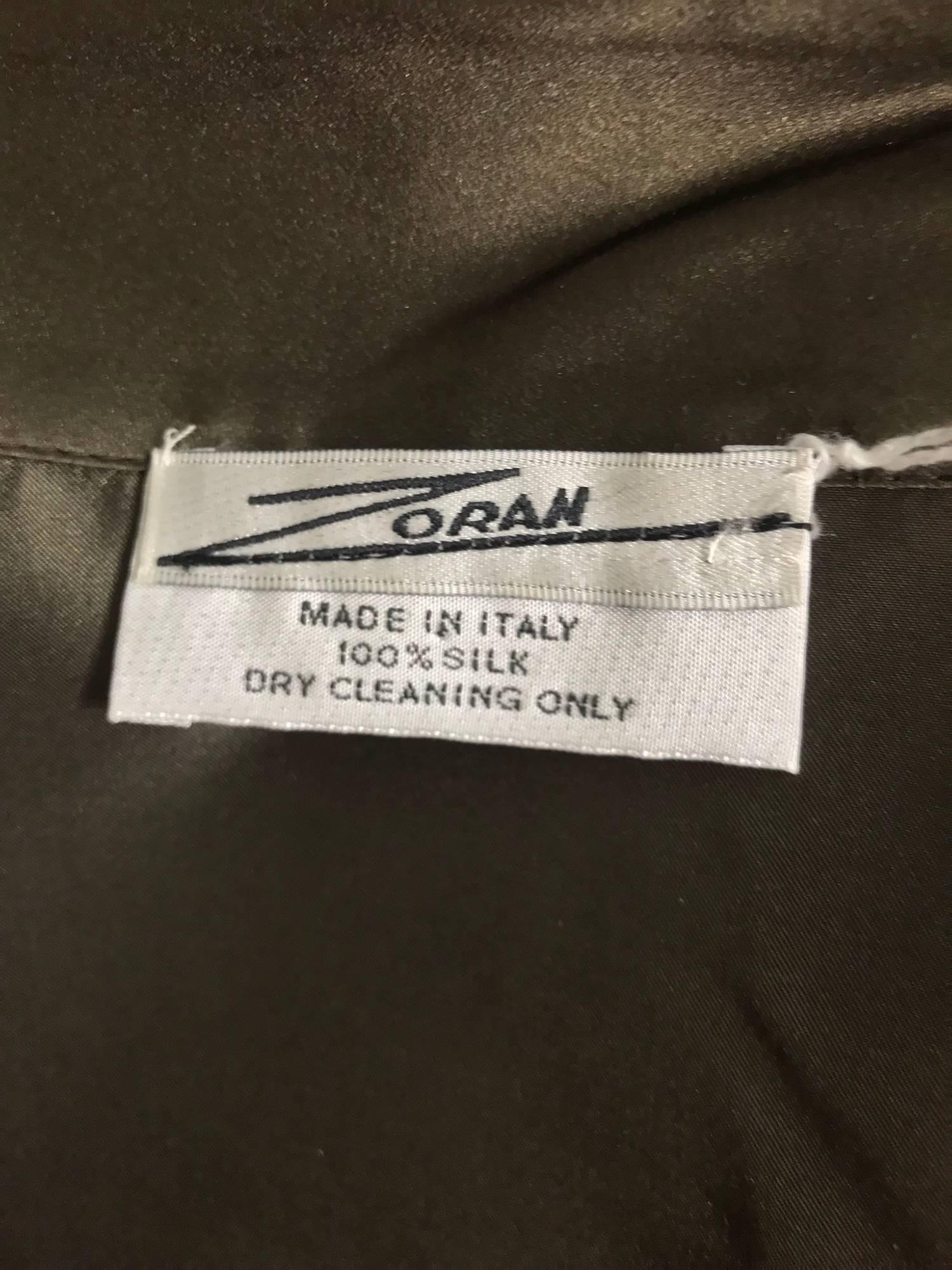 Zoran Dark Olive Silk Jacket For Sale at 1stDibs | zoran ladicorbic ...