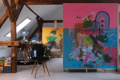 Les astronautes ont-ils besoin d'art ? (#2) par Zoran Šimunović - Grande peinture colorée encadrée